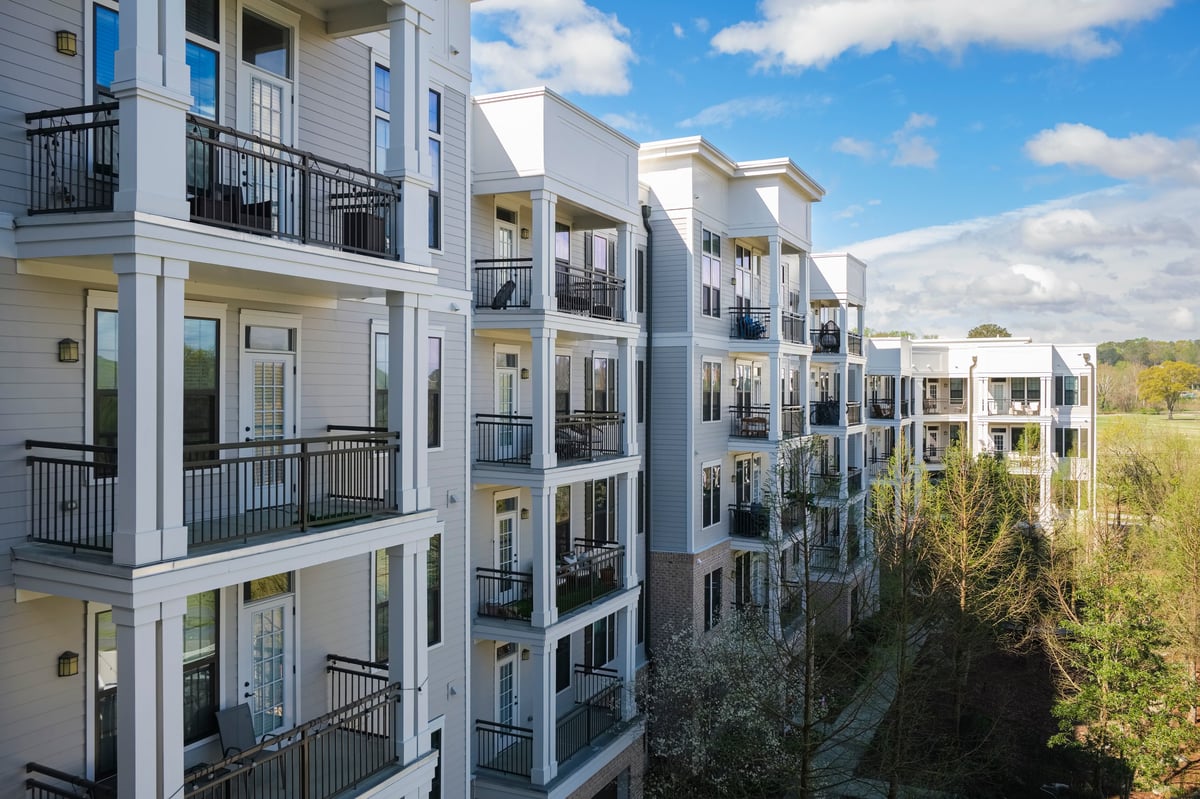 A modern condo exterior near the UT Austin campus in West Campus — a typical property type parents evaluate when comparing rent to ownership