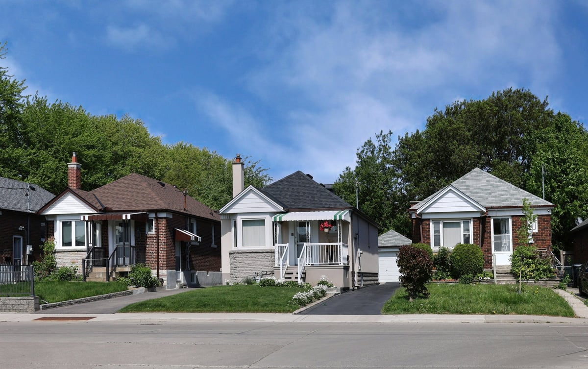 Residential street with older family homes