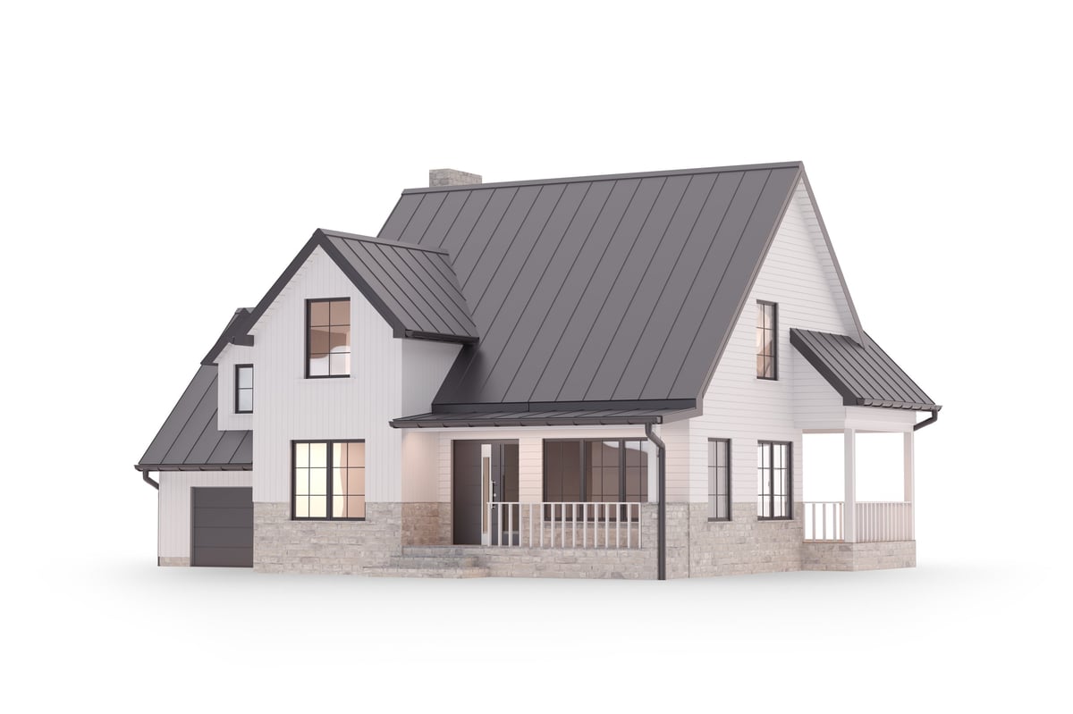 Modern suburban home exterior, real estate photography