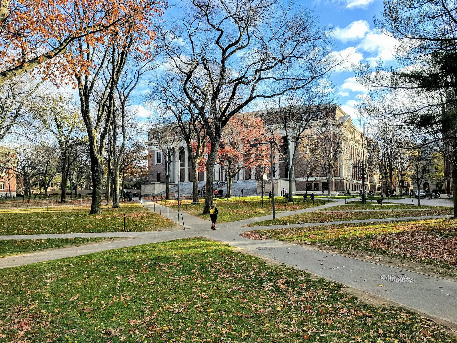 Widener Library in Harvard Yard at Harvard University.