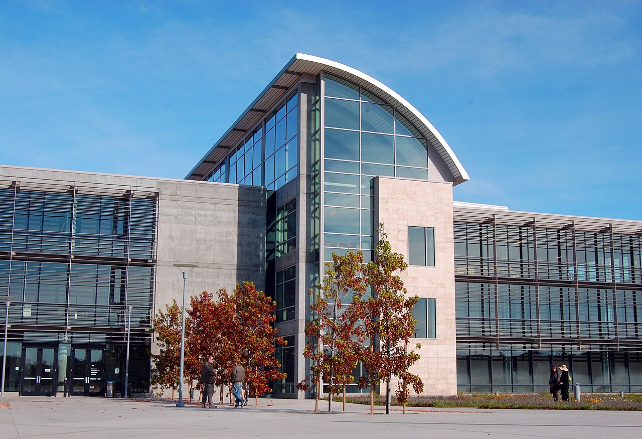 Library building on the California State University, Monterey Bay campus.